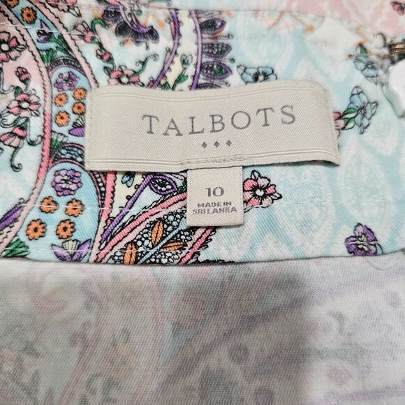 Women's Talbots Pastel Paisley Print Skirt Size 10 - Picture 4 of 5